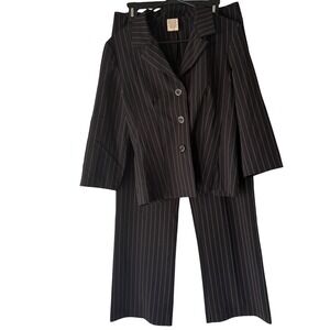 B. SMART Y2K Womens Pinstripe Suit Set Blazer Pants 11 12 Office Siren Corporate